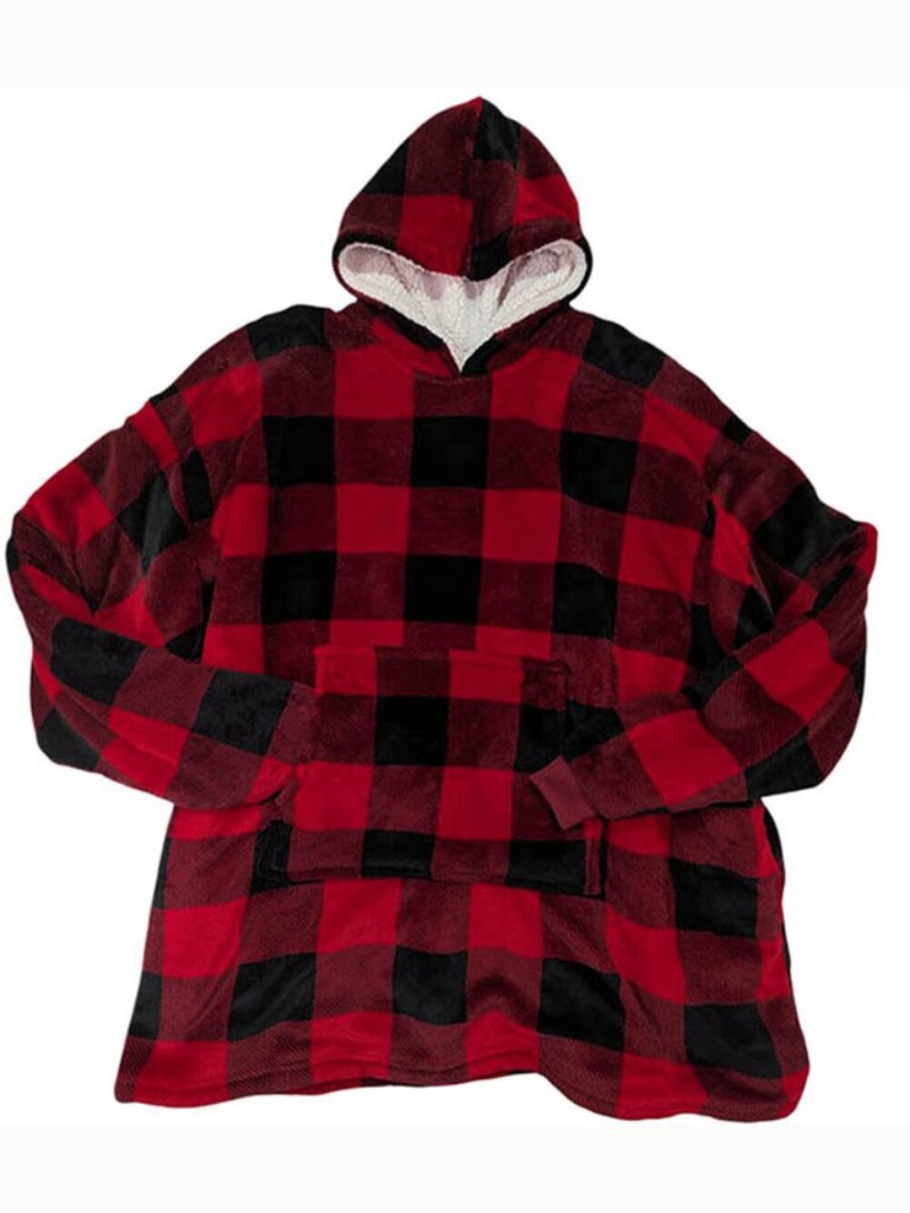 Huggle Blanket Hoodie‎ OSFA Lumberjack Chic Buffalo Plaid Cabincore Comfycore